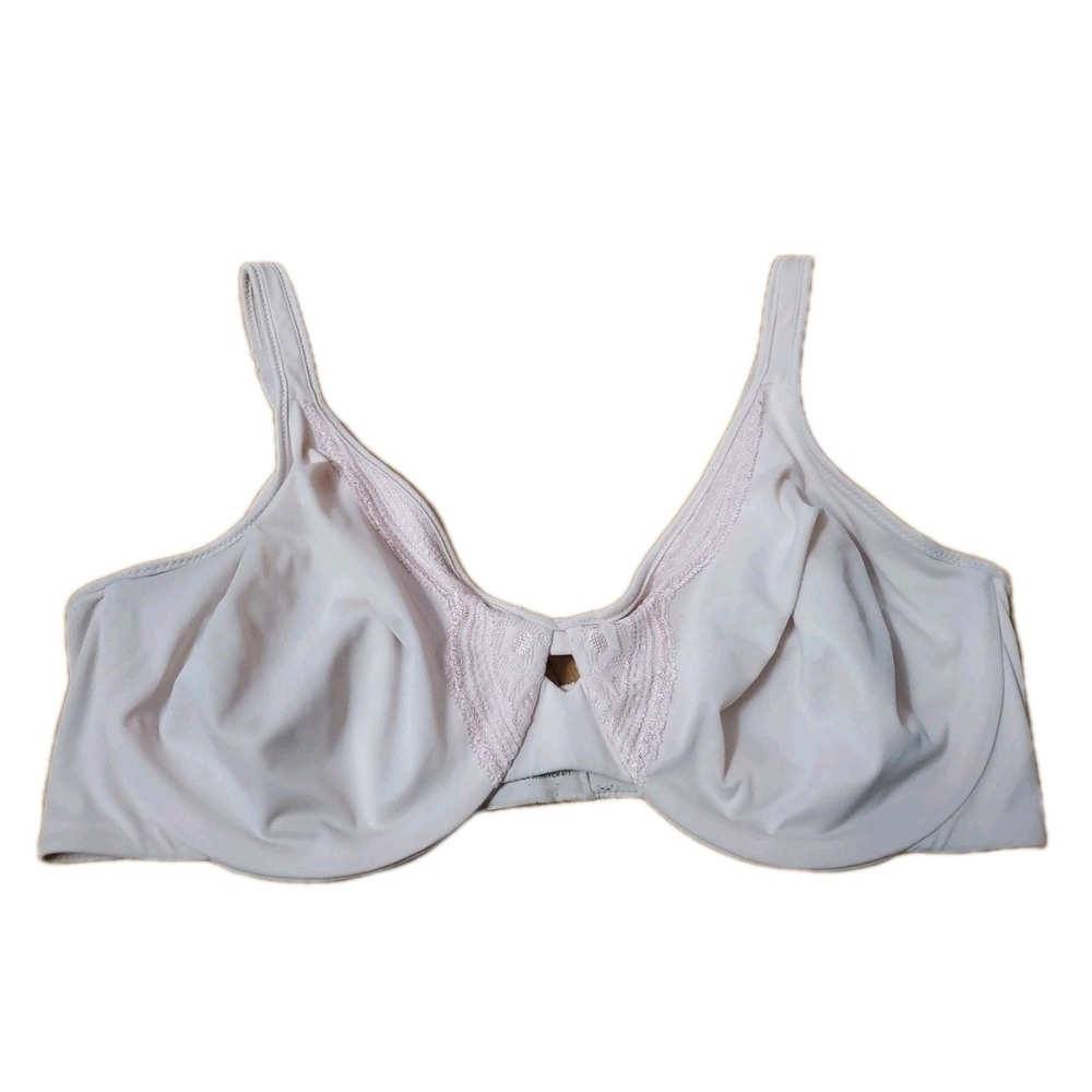 Olga Bra 42D Underwire Pink ‎ Soft Unlined Cup Adjustable Strap 35912